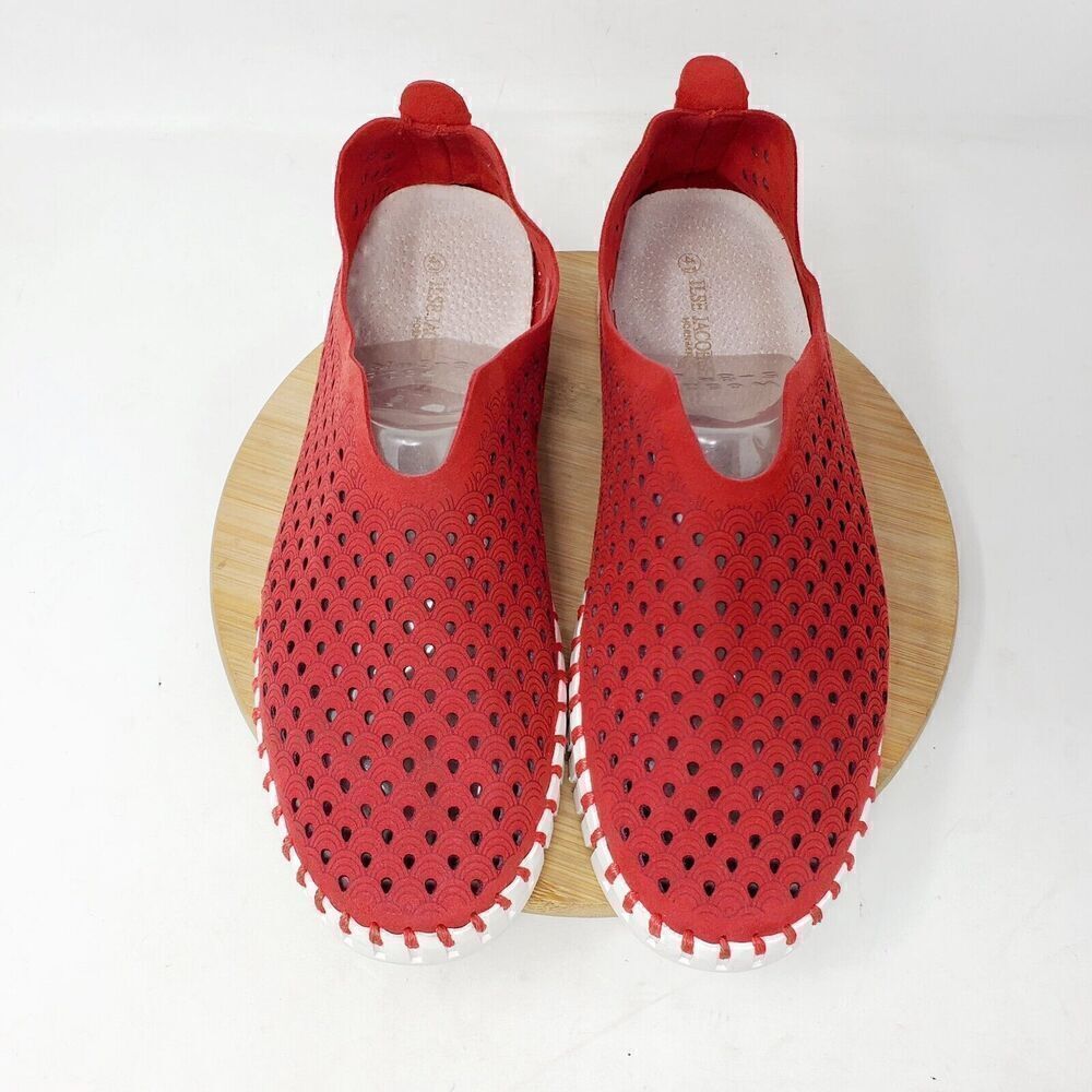 Ilse Jacobsen Tulip 139 Shoes Womens 41‎ Red Slip On Loafer Sneaker - Picture 4 of 11